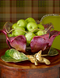 Purple Glass Bowl - Table Decor 