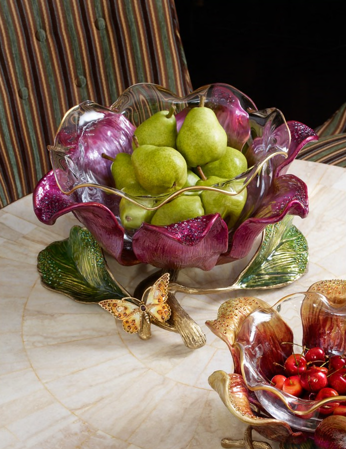 Purple Glass Bowl - Table Decor 