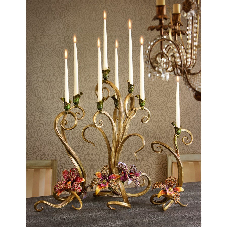 Jay Strongwater Aubree Orchid Candelabra.