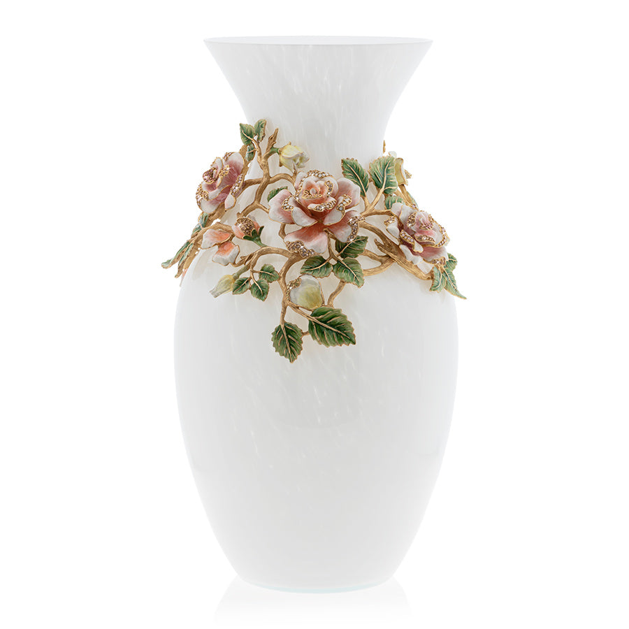 Jay Strongwater Gabrielle Rose Grand Vase.