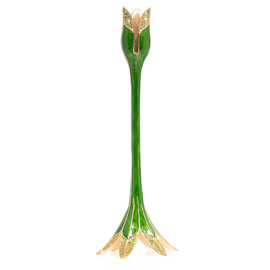 Green and Gold Tulip Candle Holder 