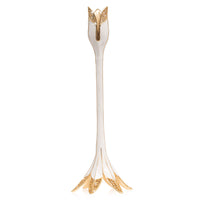 White and Gold Tulip Candle Holder