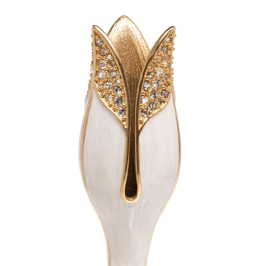 White and Gold Tulip Candle Holder