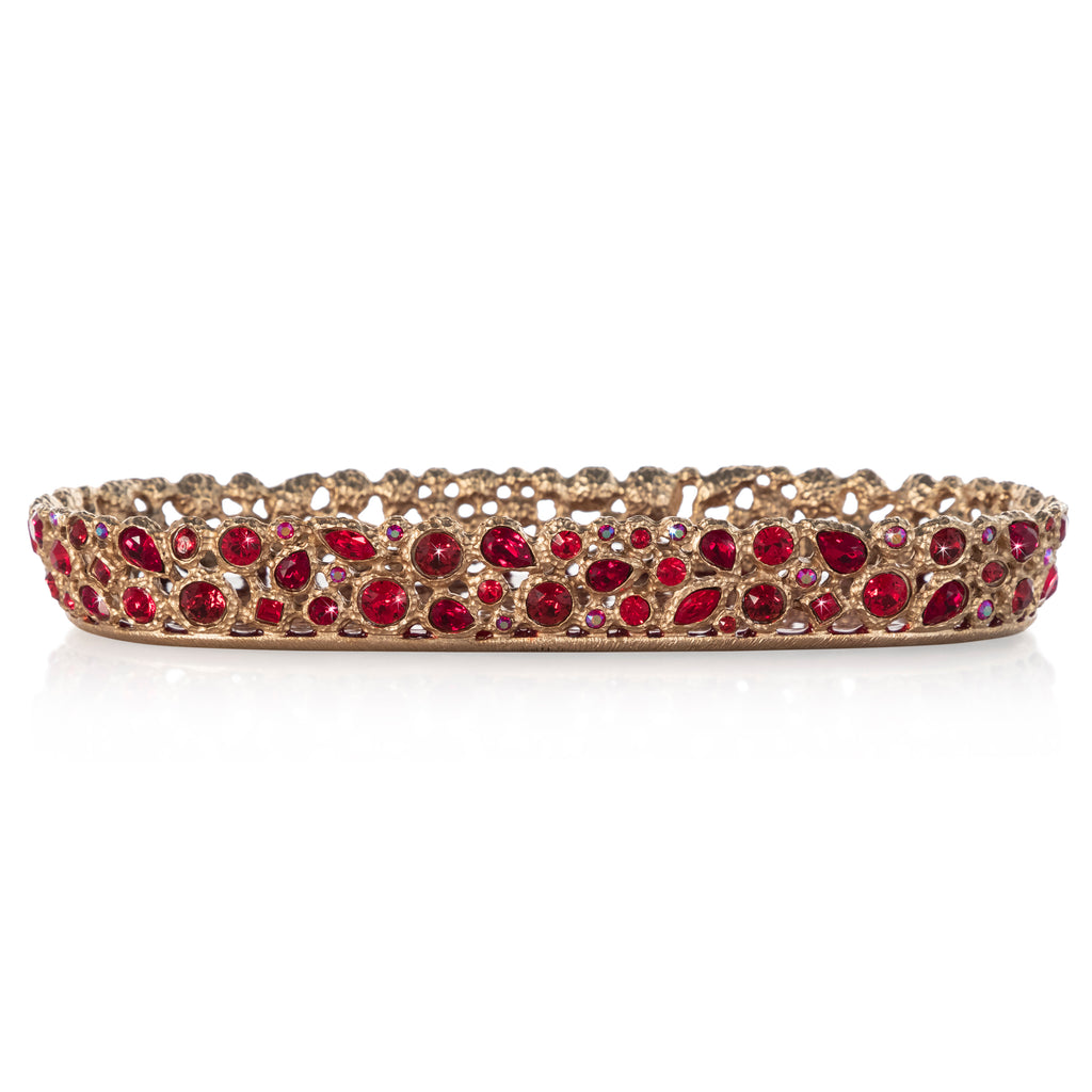 Jay Strongwater Julius Bejeweled Tray - Ruby.