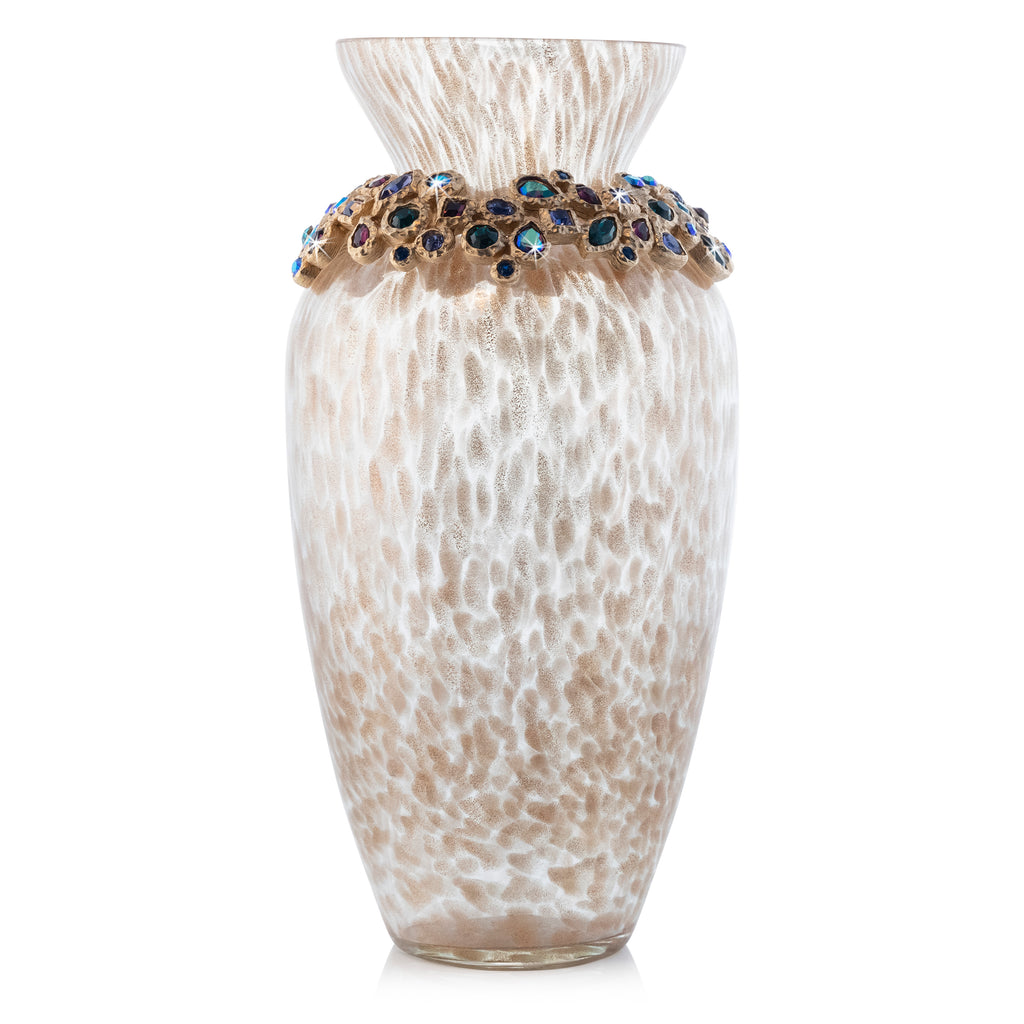 Norah Bejeweled Vase - Peacock