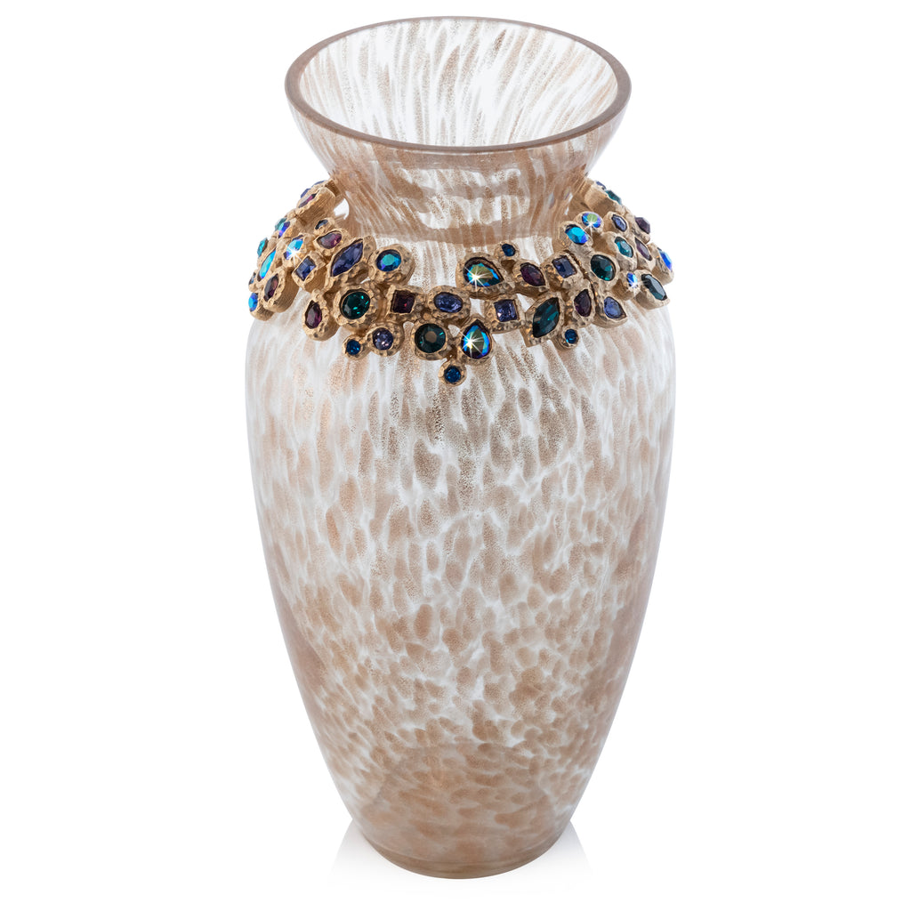 Norah Bejeweled Vase - Peacock