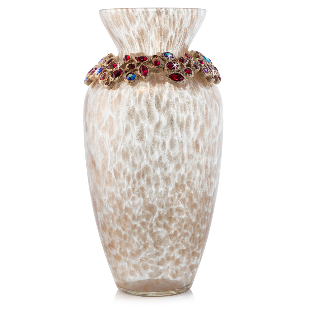 Norah Bejeweled Vase - Ruby