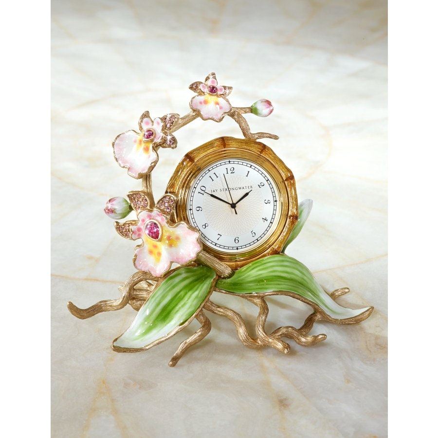 Jay Strongwater Tara Orchid Clock - Flora.