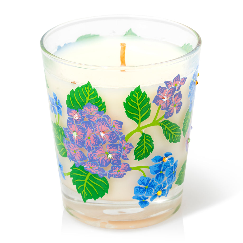 Jay Strongwater Hydrangea Votive Candle.