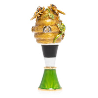 Jay Strongwater Mead Beehive Wine Stopper & Stand.