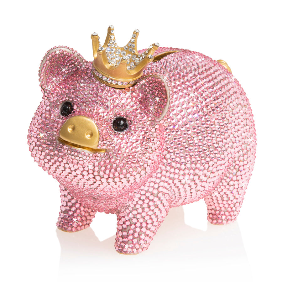 Jay Strongwater Gatsby Pavé Piggy Bank With Crown.