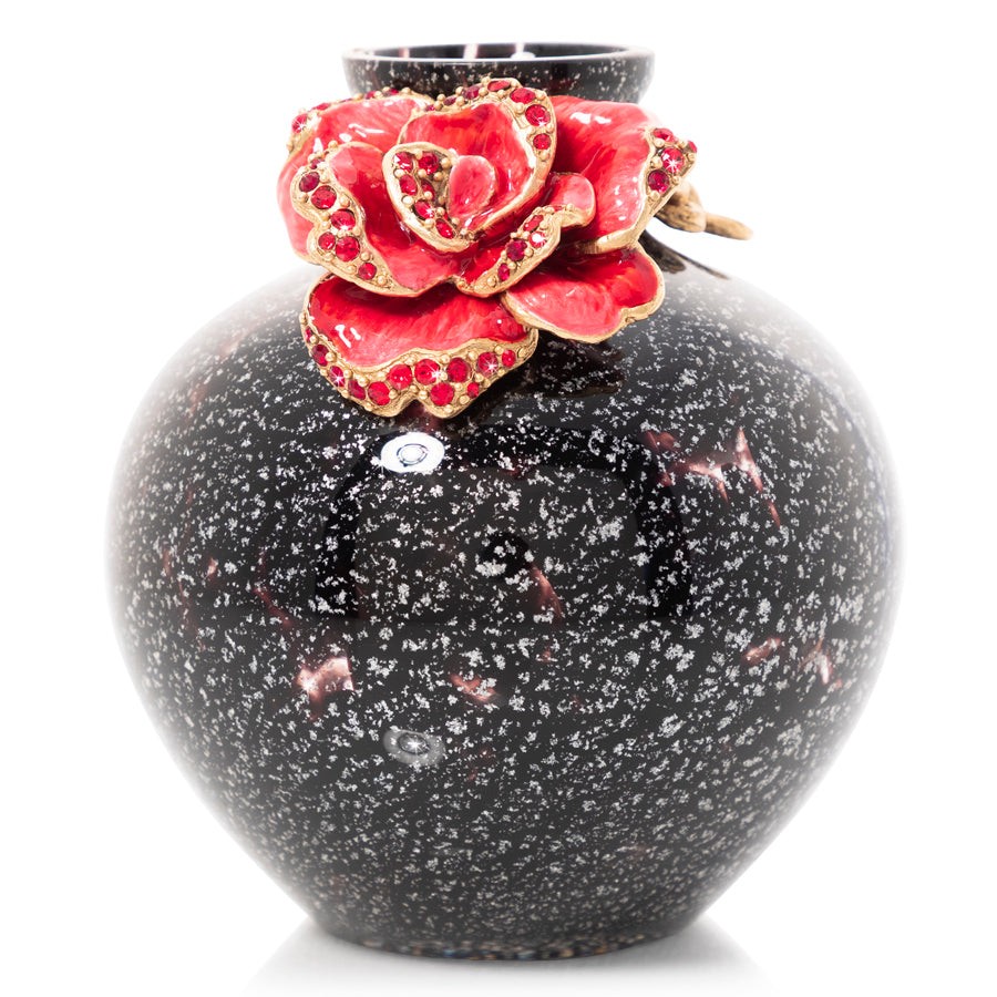 Jay Strongwater Ayla Small Night Bloom Rose Vase.