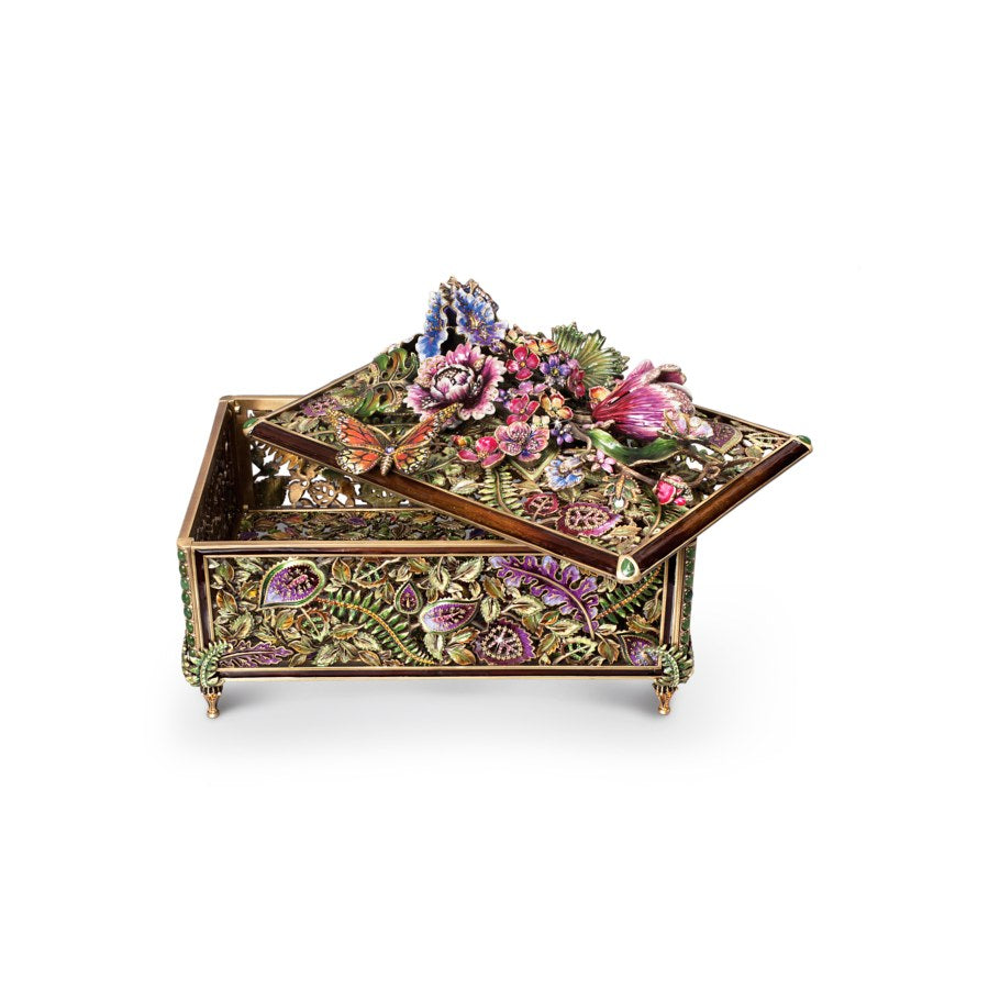 Jay Strongwater Genevieve Grand Floral Chest Flora & Fauna.