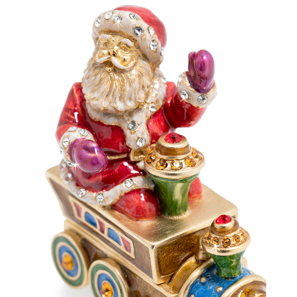 2019 Jay Strongwater Annual Holiday Box. Santa on a train.