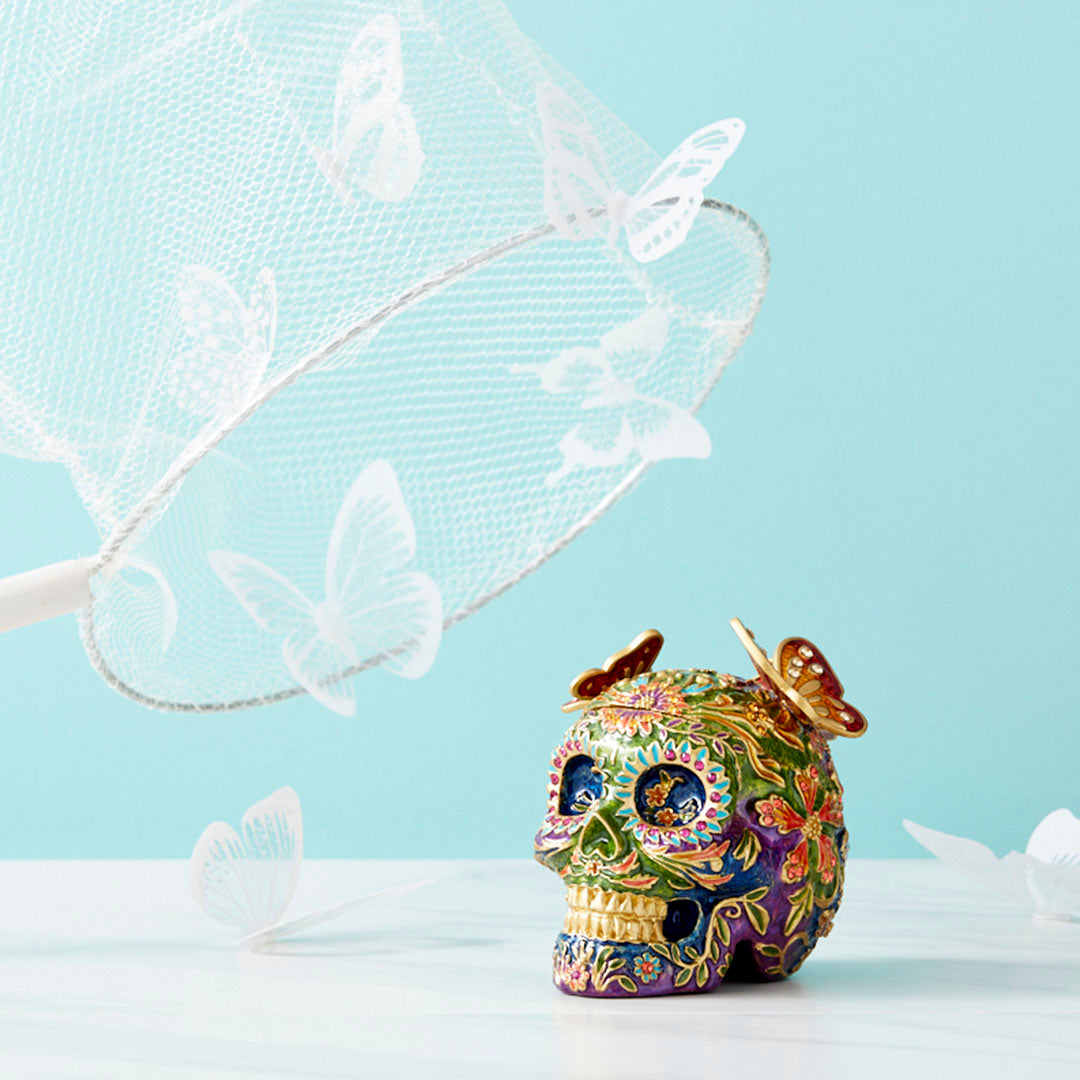 Rivera Skull With Butterflies Box – Jay Strongwater