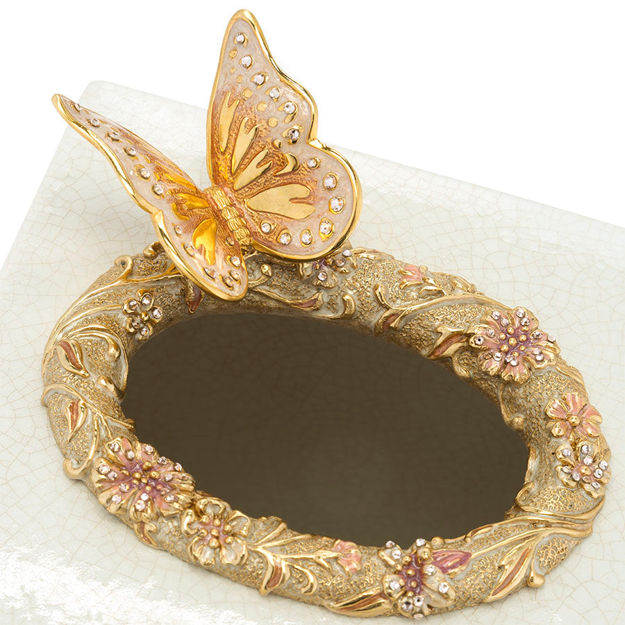Jay Strongwater Hendrix Butterfly & Floral Tissue Box.