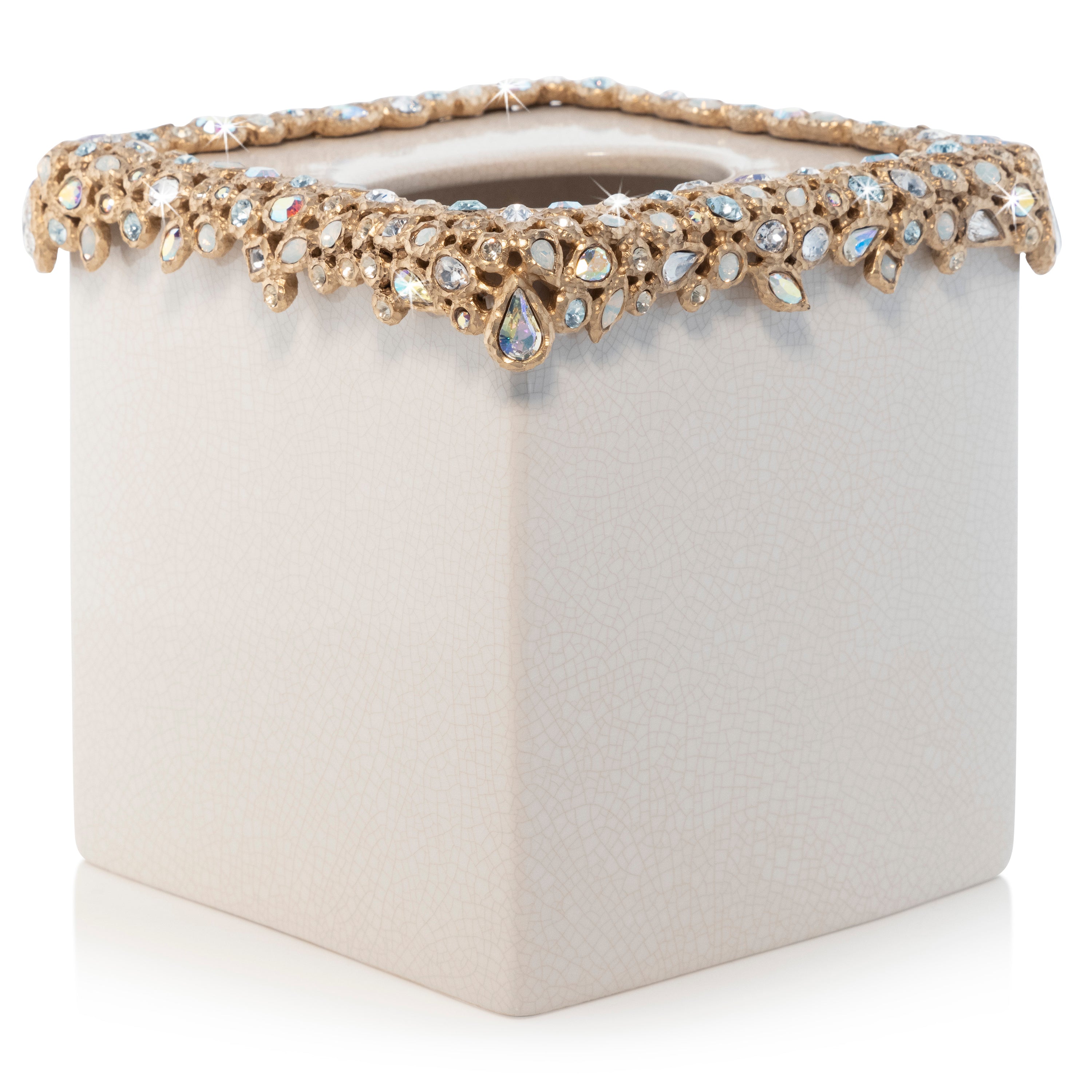 Opal Bejeweled Tissue Box 