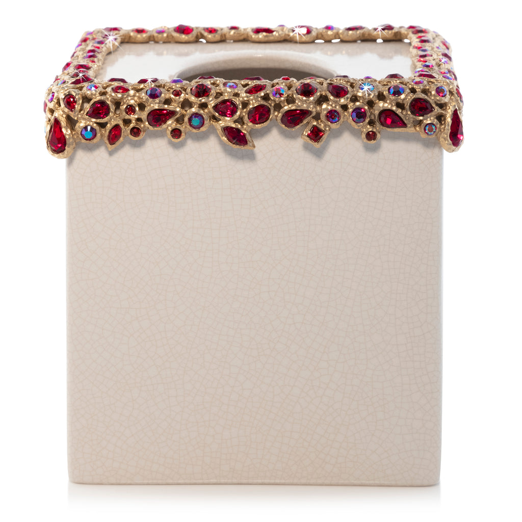 Emerson Bejeweled Tissue Box - Ruby
