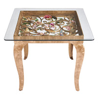 Jay Strongwater Josephine Floral Side Table.