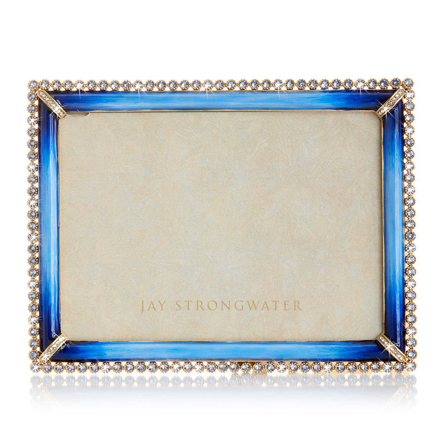Jay Strongwater Lucas Stone Edge 5" x 7" Frame - Lapis.