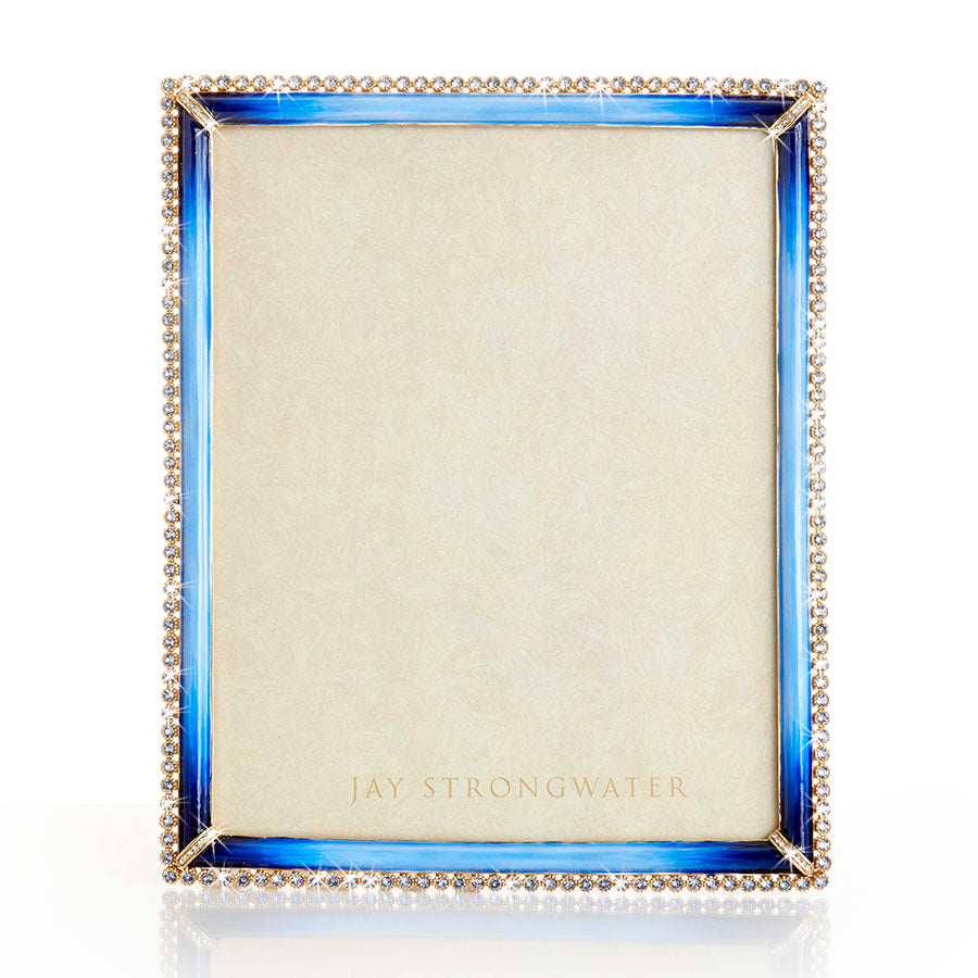 Jay Strongwater Laetitia Stone Edge 8" x 10" Frame - Lapis.