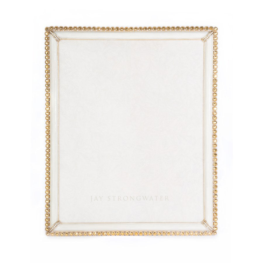 Jay Strongwater Laetitia Stone Edge 8" x 10" Frame - Gold.