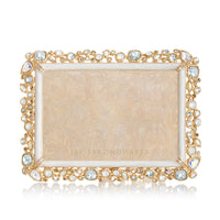 4" x 6" White and Gold Bejeweled Picture Frame