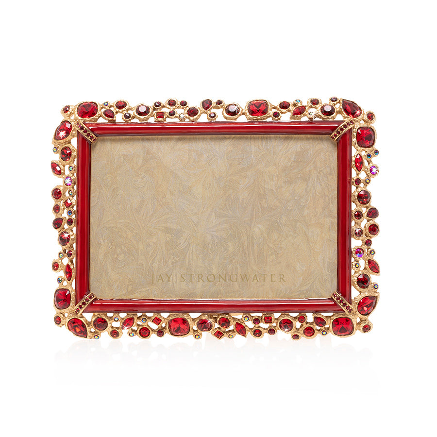 Jay Strongwater Emery Bejeweled 4" x 6" Frame - Ruby.