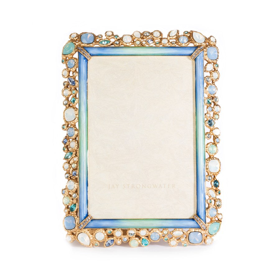 Jay Strongwater Emery Bejeweled 4" x 6" Frame - Coastal.