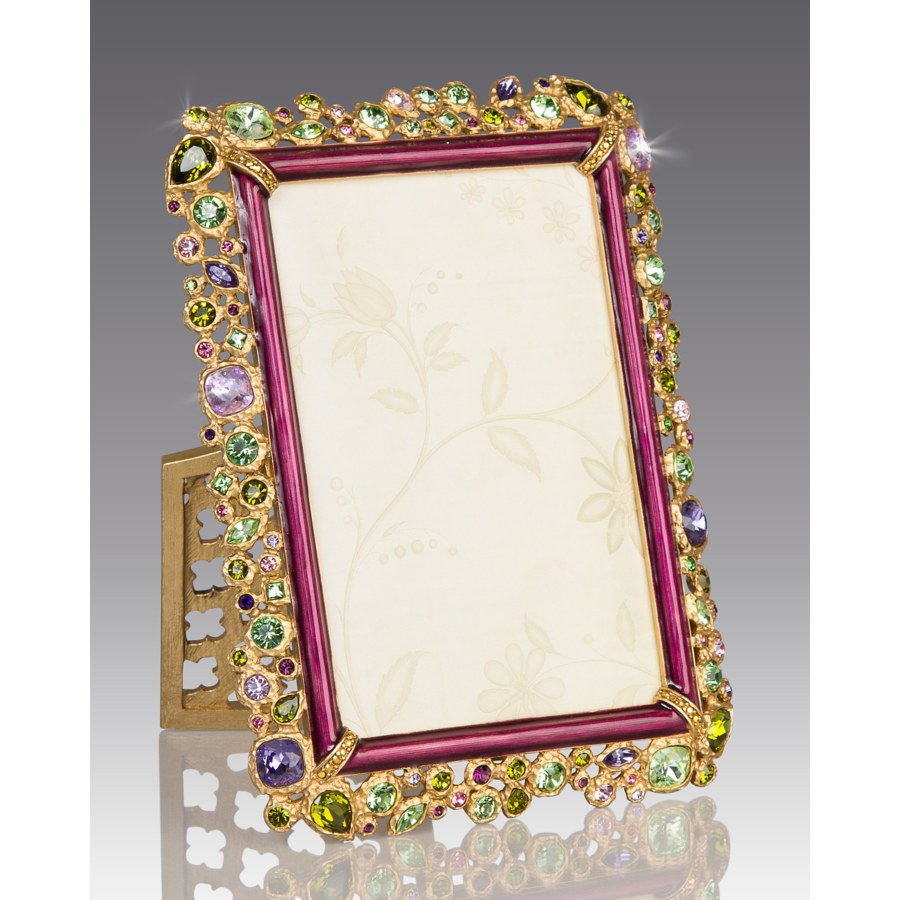 Jay Strongwater Emery Bejeweled 4" x 6" Frame - Brocade.