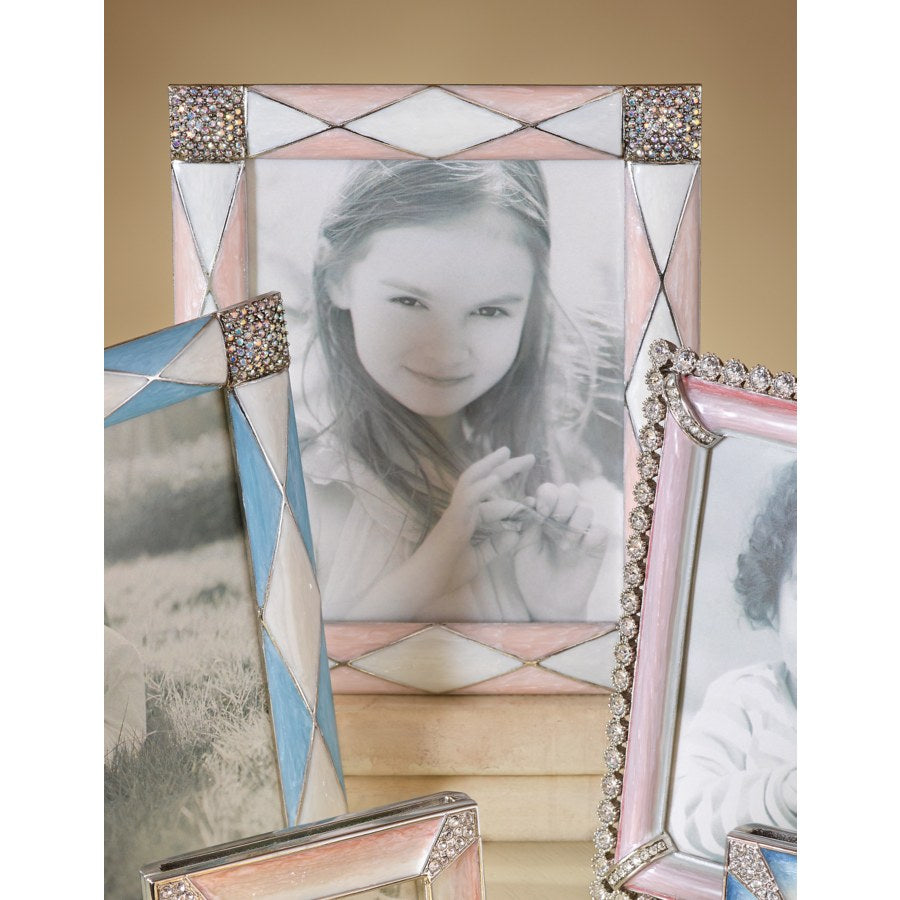 Jay Strongwater Alex Argyle 3" x 4" Frame - Pale Pink.