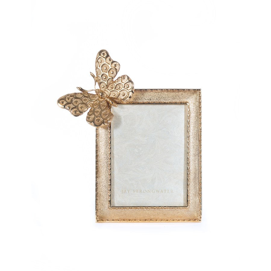Jay Strongwater Juno Butterfly 3" x 4" Frame - Gold.