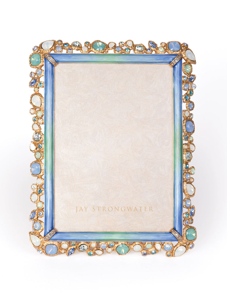 Jay Strongwater Leslie Bejeweled 5" x 7" Frame - Coastal.