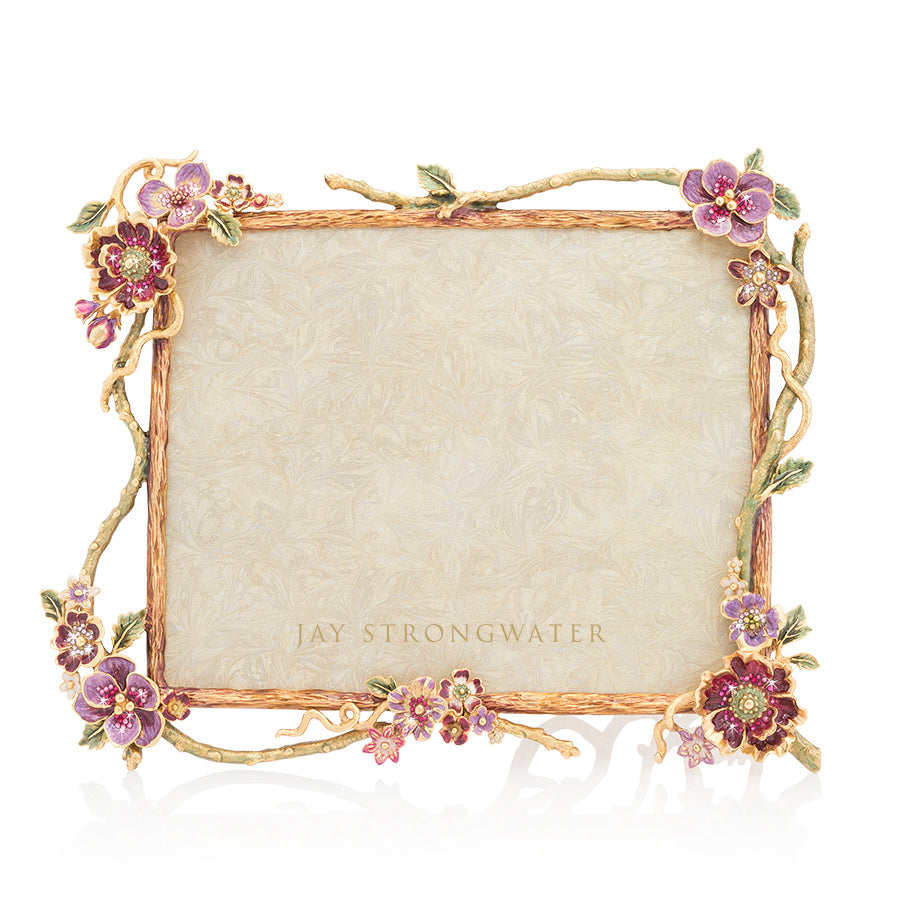 Jay Strongwater Delilah Floral Branch 8" x 10" Frame - Bouquet.