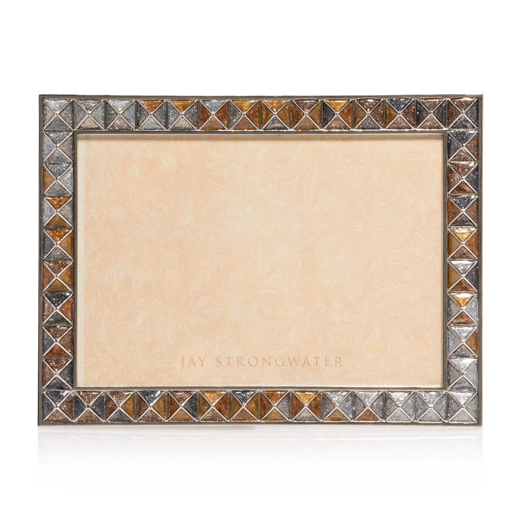 Jay Strongwater Mosaic Pyramid 5" x 7" Frame - Mixed Metal.