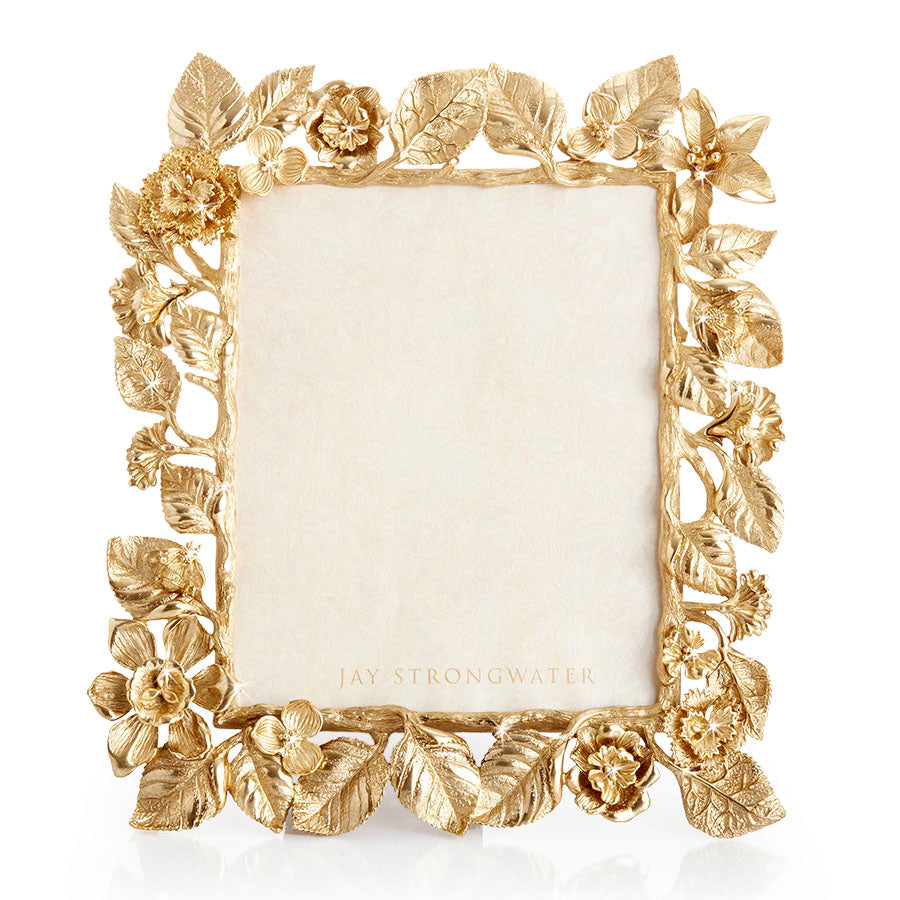 Jay Strongwater Aria Dutch Floral 8"x10" Frame - Gold.