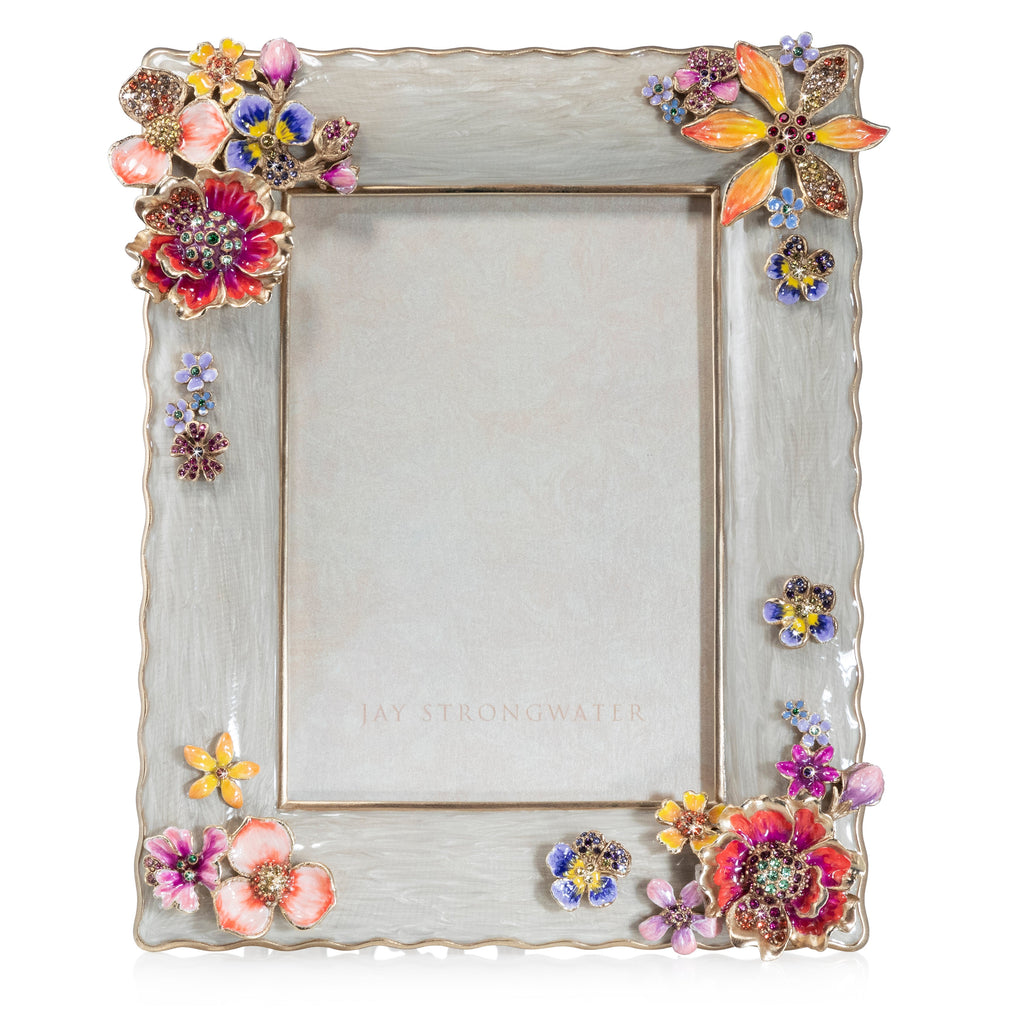 Jay Strongwater Ainsley Flower Bouquet 5"x7" Frame - Flora.