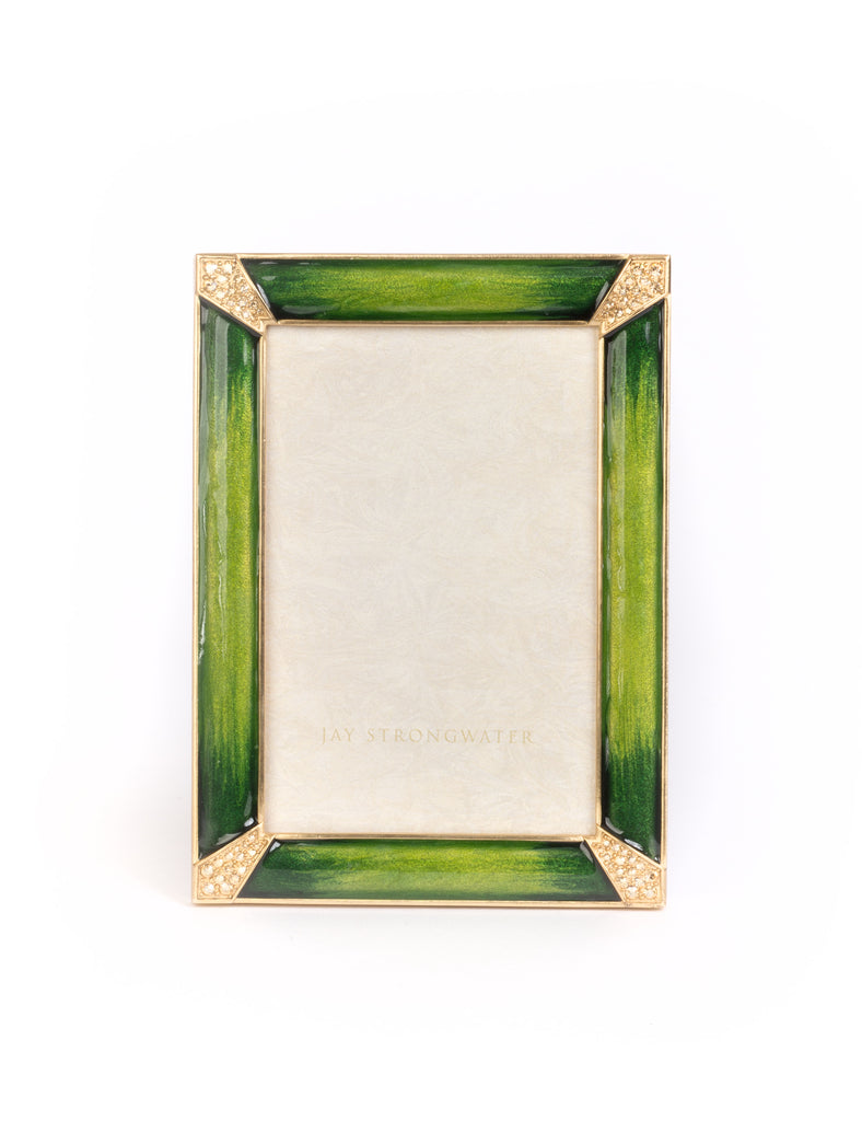 Leonard Pavé Corner 4" x 6" Frame - Emerald